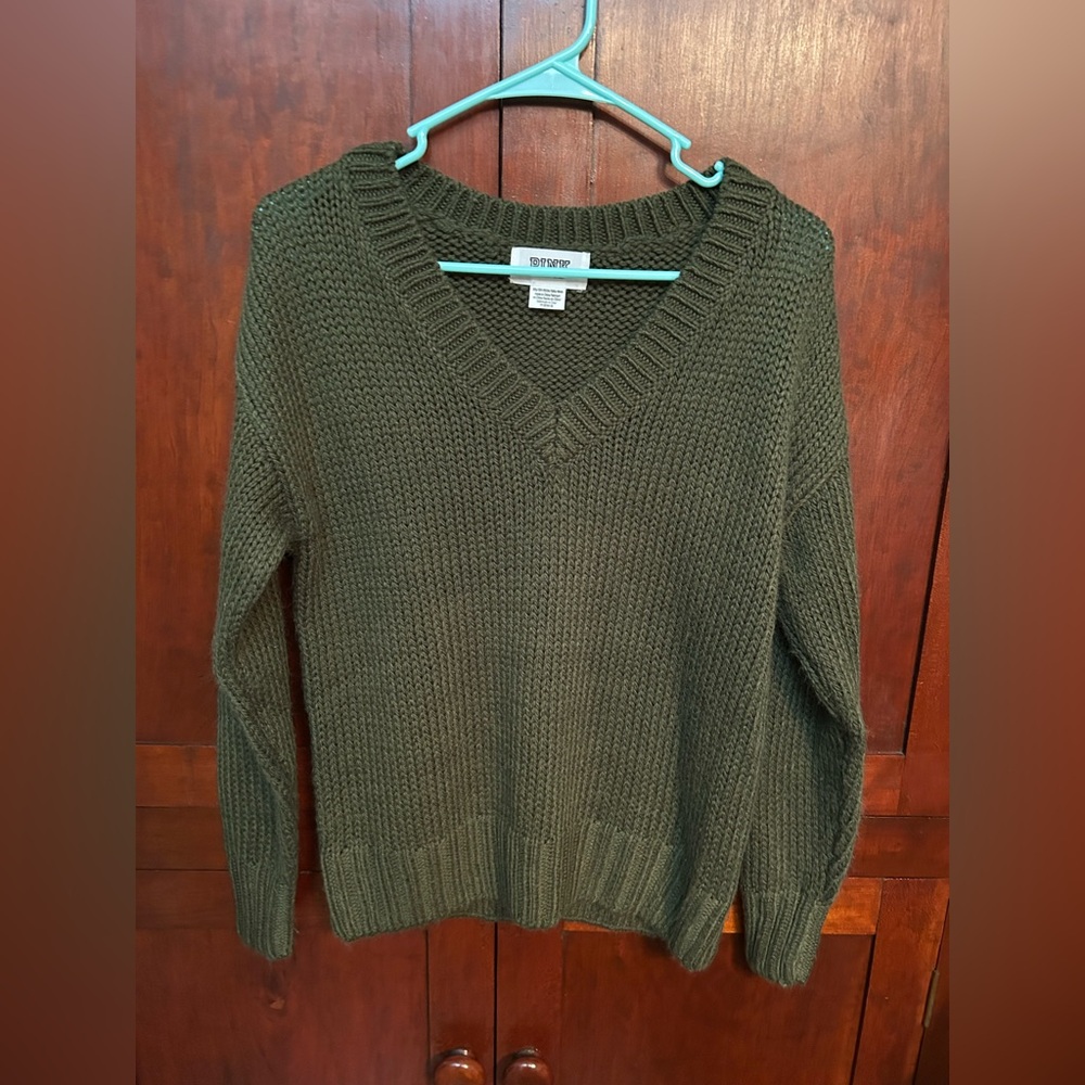 PINK Victoria's Secret Olive V-Neck Sweater